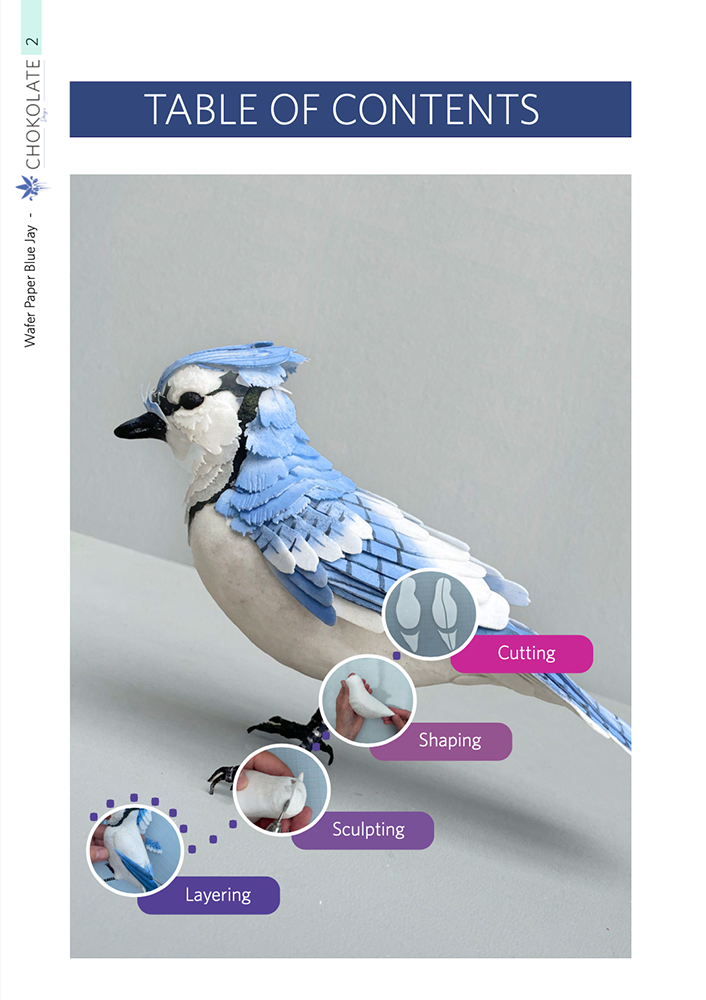 Blue Jay Table of contents Wafer Paper Chokolate Designs