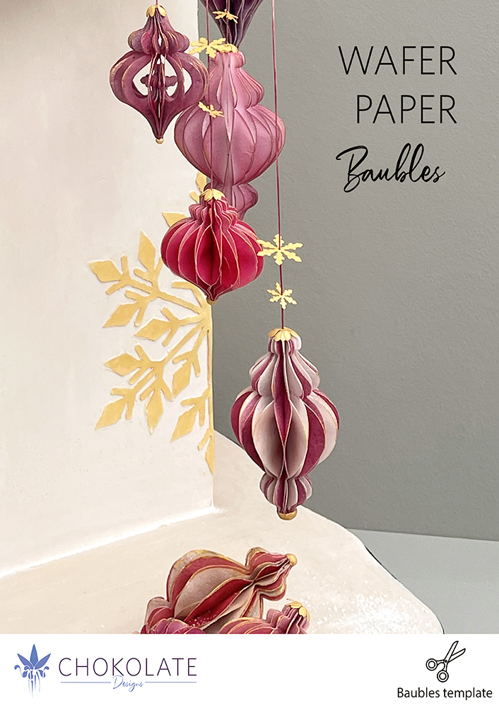 Baubles Template Wafer paper - Chokolate Designs