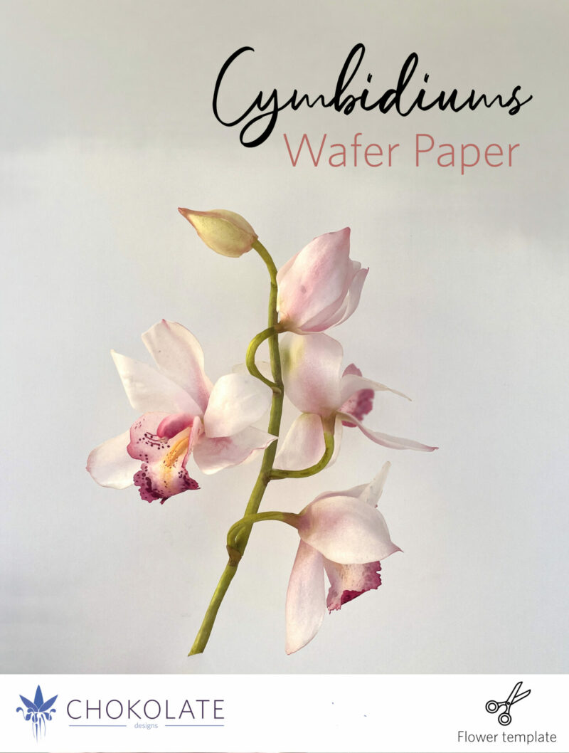 Cymbidium - Tutorial - Wafer Paper - Flowers - Template - Cake design - Wedding - svg - dxf